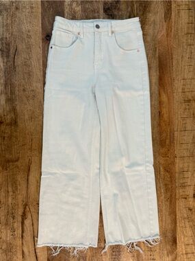 High Rise Wide Leg Denim Jeans - OFF WHITE